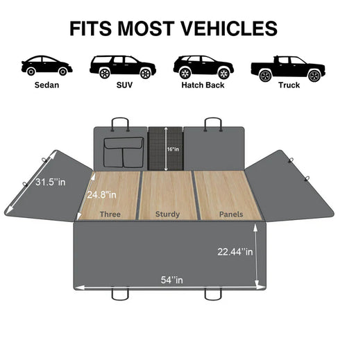 Backseat Extender for Dogs - Black with Door Covers